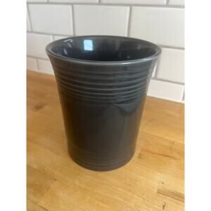 Fiestaware Pottery Slate Gray Utensil Crock USA Kitchen Decor Excellent